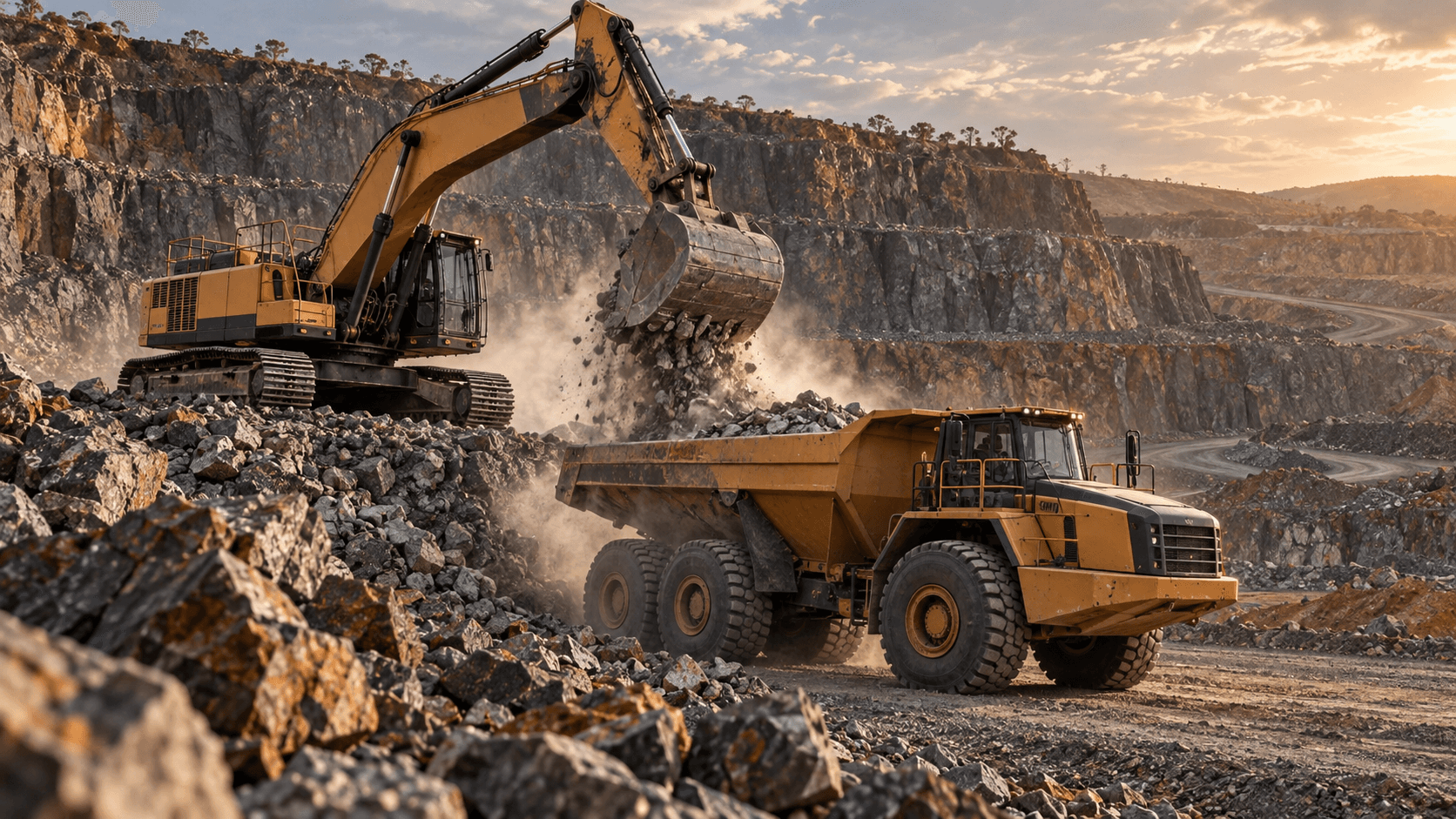 Working on steep terrain on an Australian heavy plant project