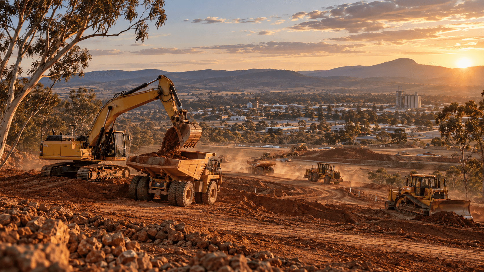 Plant for soft ground on an Australian heavy plant project